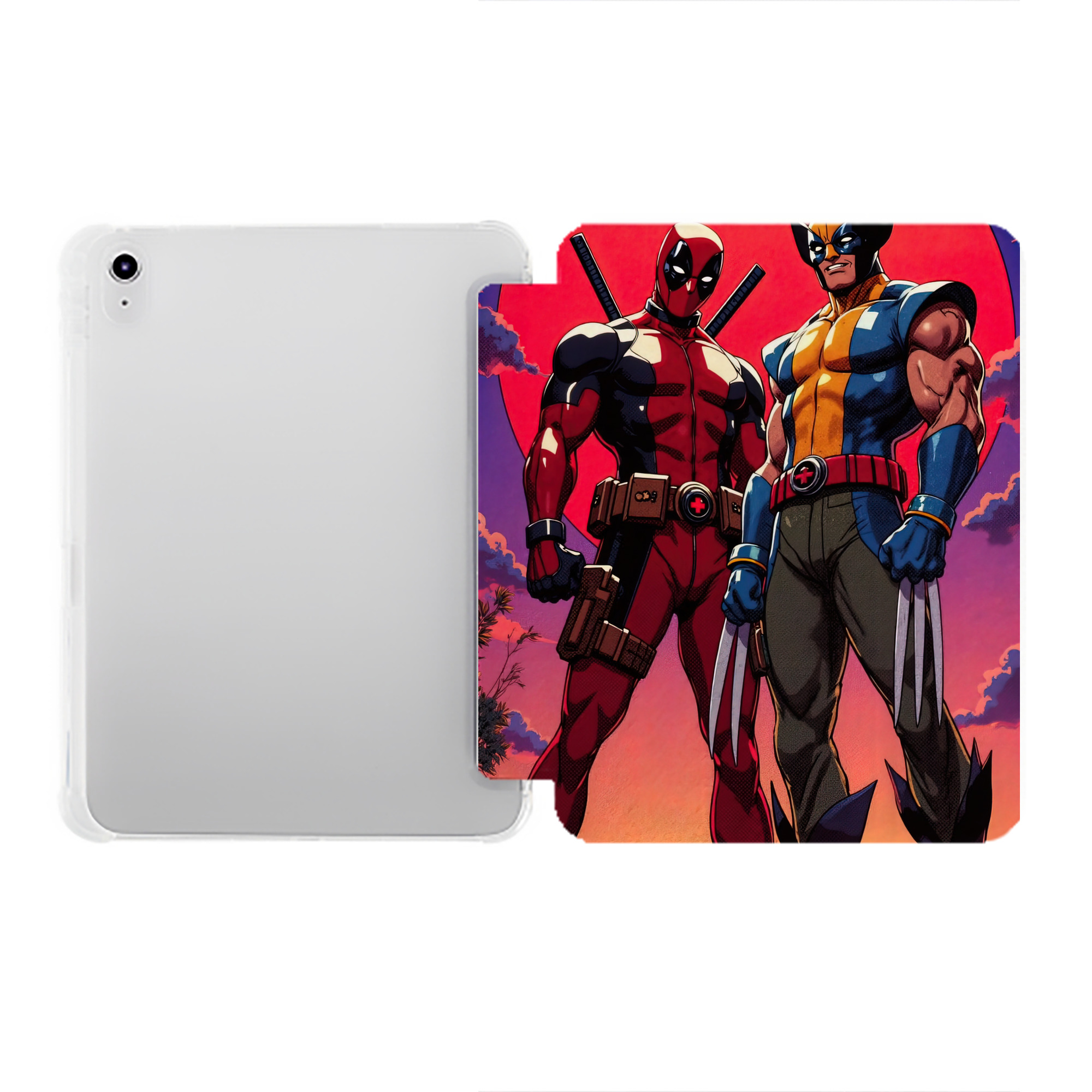 （画像用） Deadpool デッドプール IPad ケース ペン収納付き 三つ折りスタンド PUレザー×シリコン 対応機種9.5/10.5/10.9インチ
